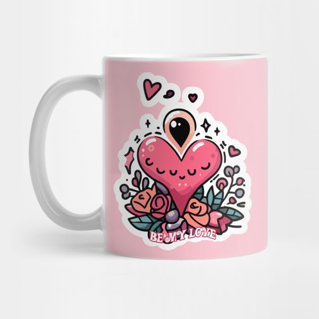 Be My Love - Cute Valentine’s Day Typography with Heart Design by diegotorres